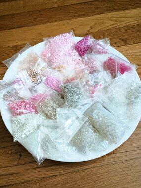 DIY Assorted Bulk Seed & Small Beads 1.9lb Pink & White Tones